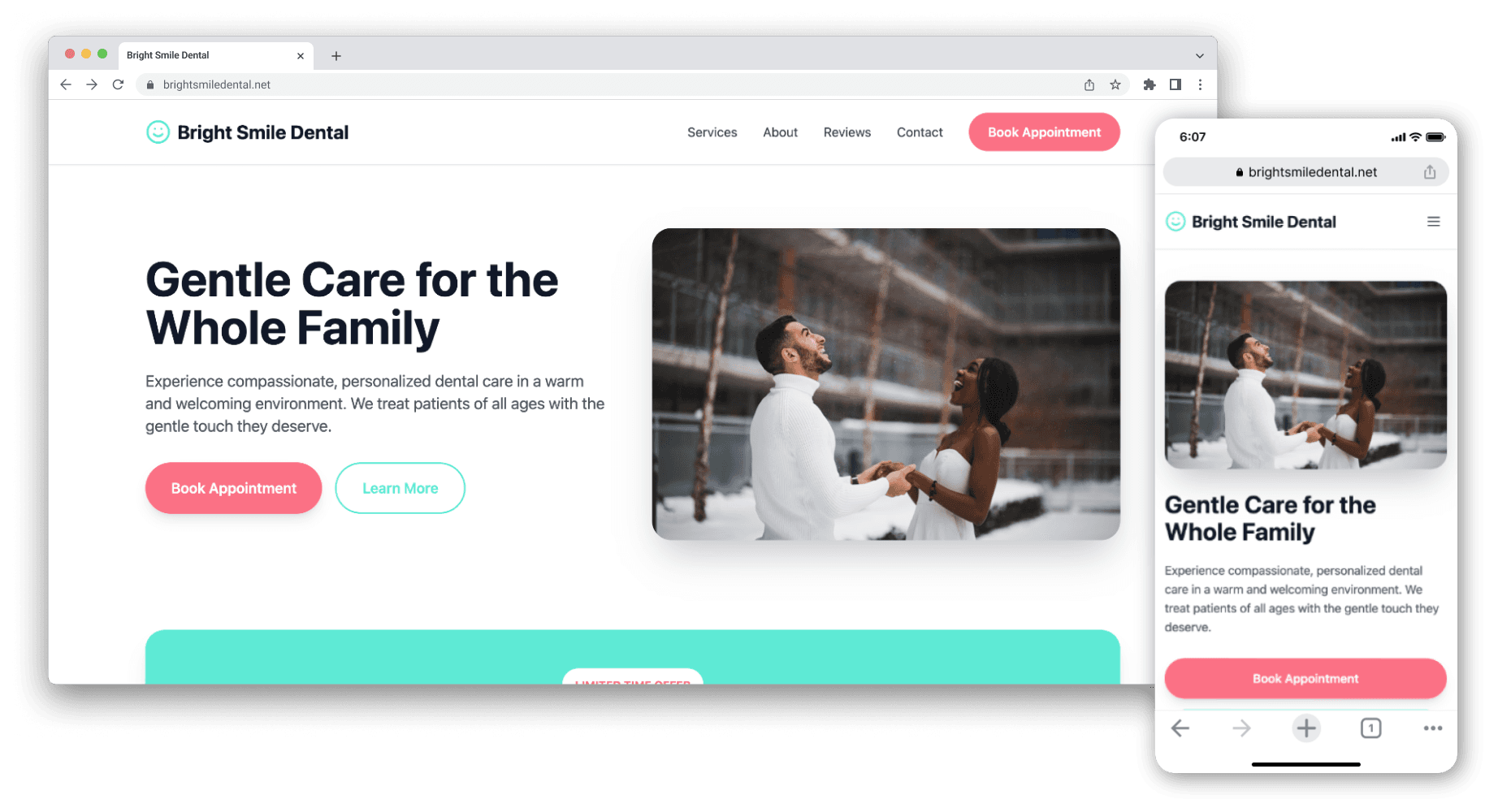 Bright Smile Dental website example