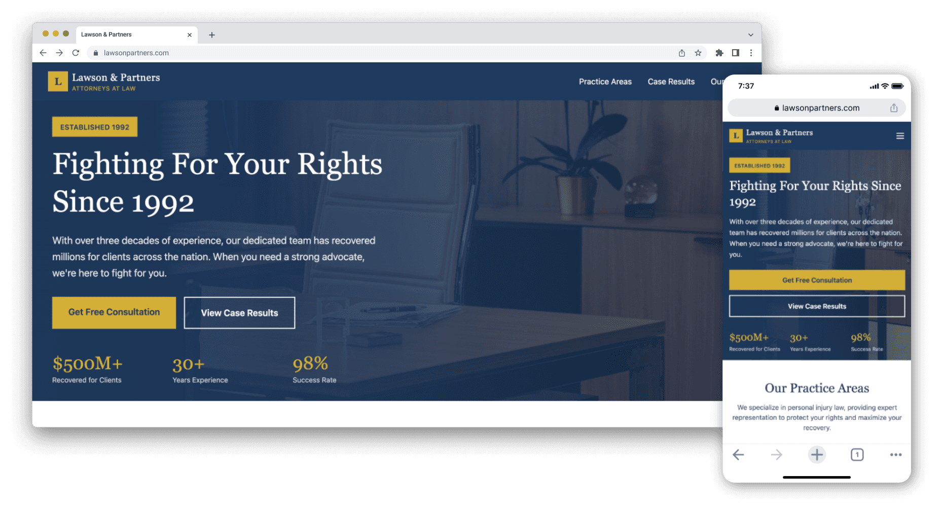 Lawson & Partners website example