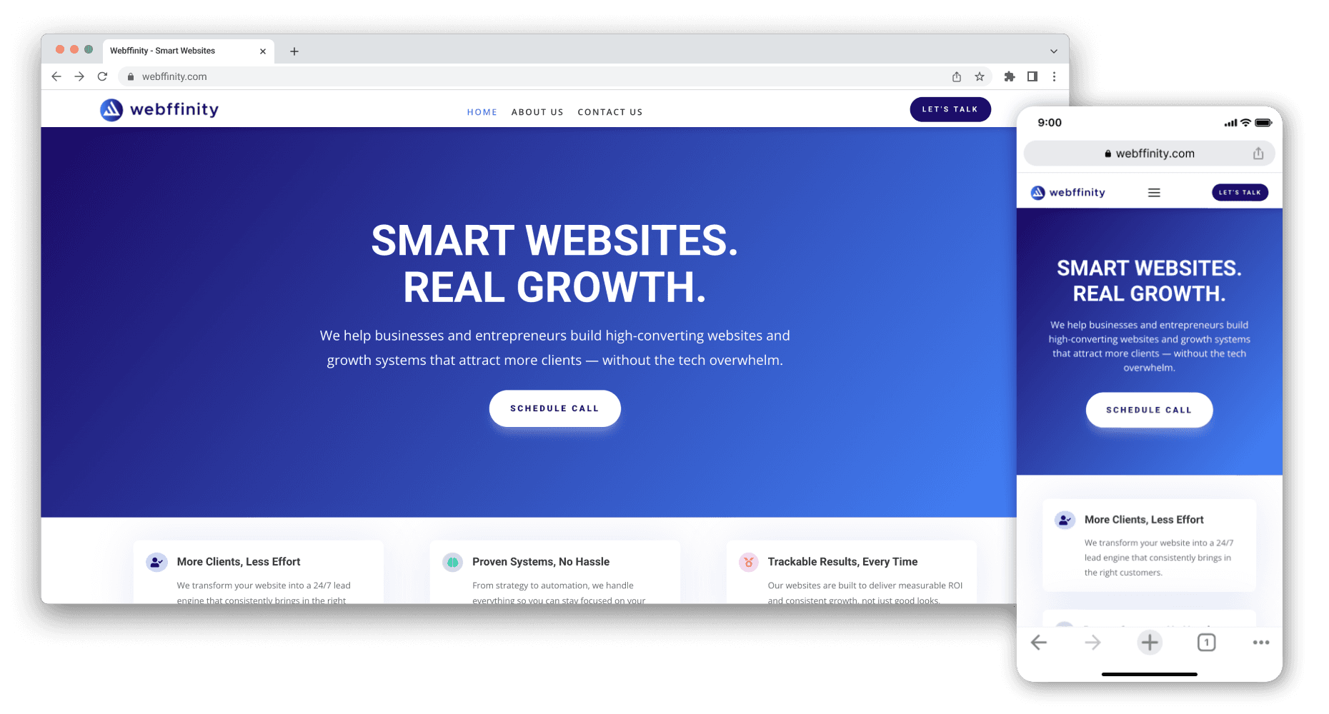 Webffinity website screenshot